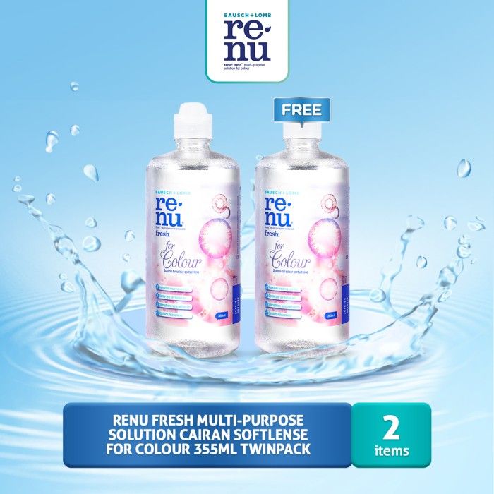 Renu Fresh Multi-Purpose Solution Cairan Softlense for Colour 355ml Twinpack - 1