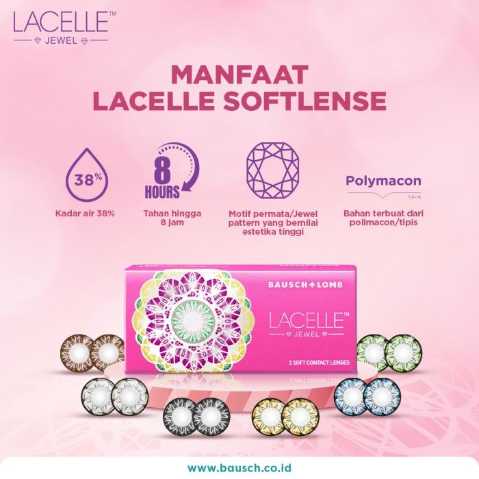 Lacelle Jewel Softlense Warna - Melanite Black -4.00 - 4