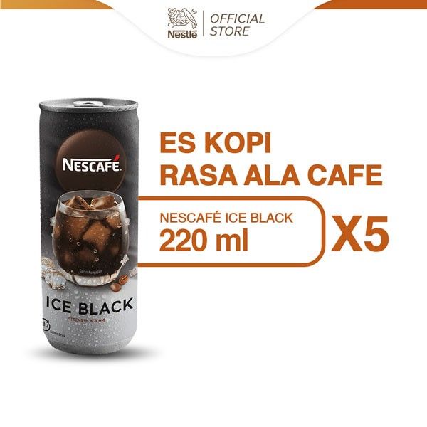 NESCAFE Kopi Minuman Kaleng Rasa Ice Black 220mlx5pcs - 1