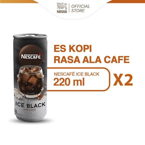 NESCAFE Kopi Minuman Kaleng Rasa Ice Black 220mlx2pcs - 1