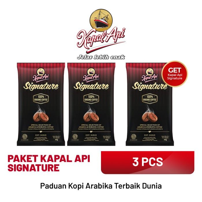 [Buy 2 Get 1 Free] Paket KAPAL API Signature 65 gr - 1