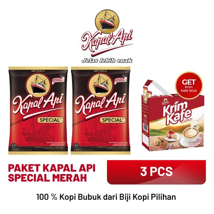 [Buy 2 Get 1 Free] Paket KAPAL API Special Merah 165 gr - 1