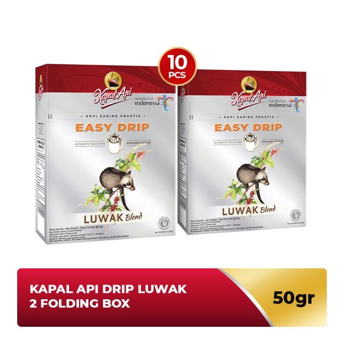 KAPAL API Drip Luwak 2 Folding Box (5 x 10 gr) - 1