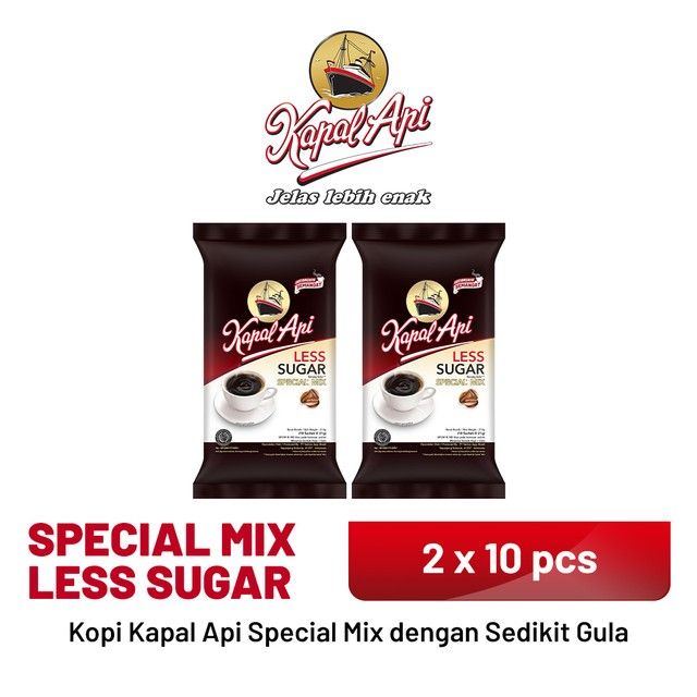 Paket Spesial KAPAL API Special Mix Less Sugar 2 Pack (10 x 21 gr) - 1