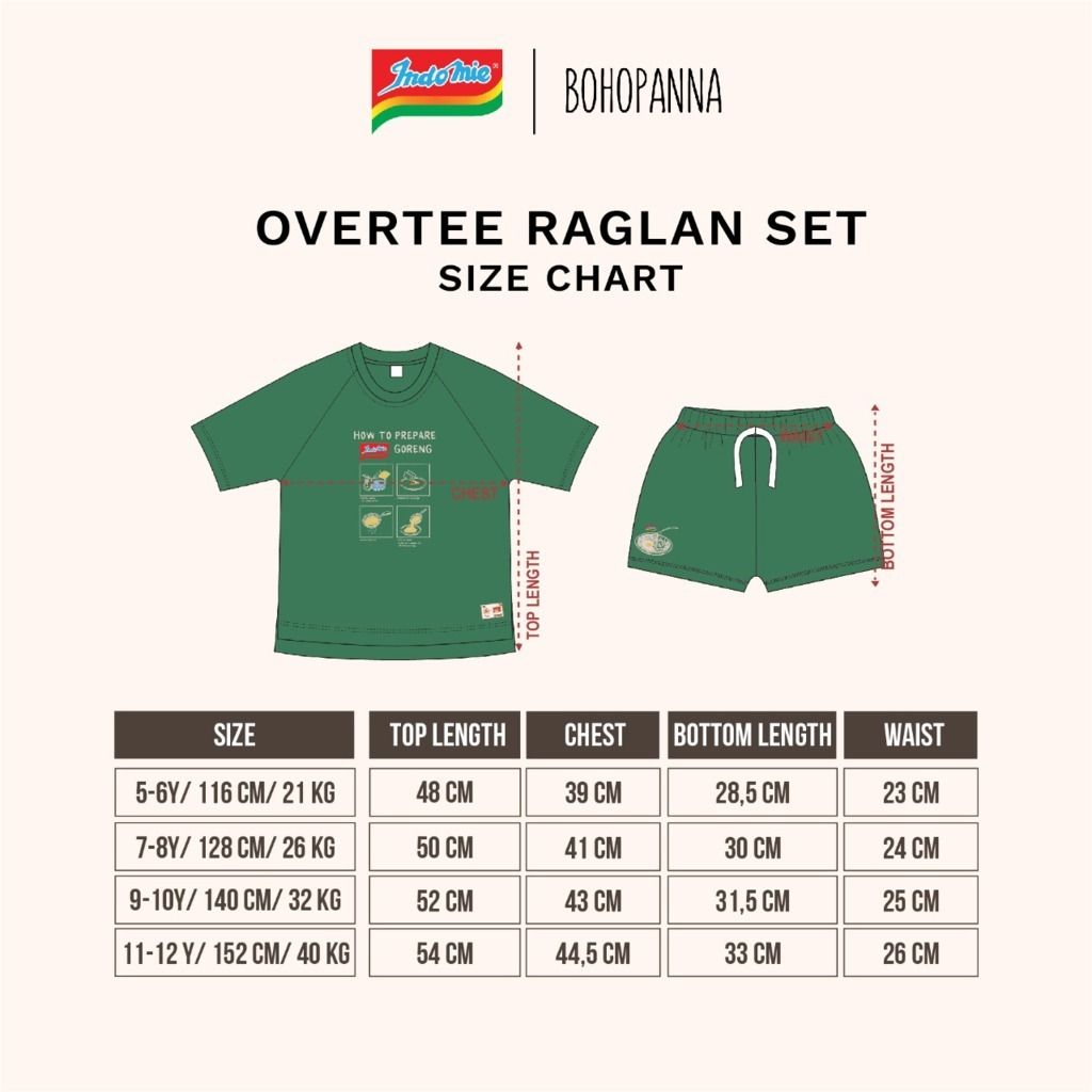 BOHOPANNA - BOHOPANNA X INDOMIE SKY 9-10Y - OVERTEE SET - Setelan Anak - 3