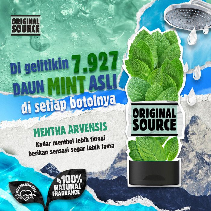 Original Source Body Wash Mint & Tea Tree - Sabun Cair Vegan 250ml X2 - 3