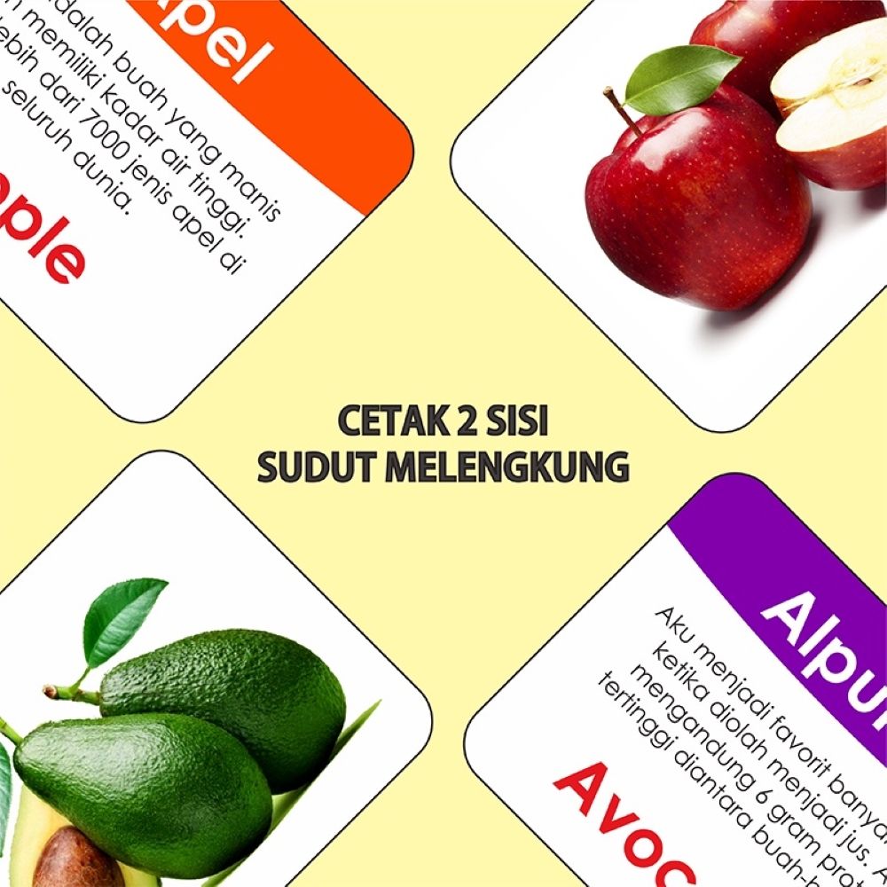 Flash Card Kartu Pintar Anak - Ayo Mengenal Buah-buahan - 2