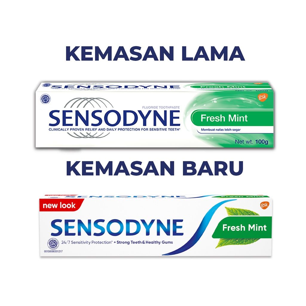 Sensodyne Fresh Mint Pasta Gigi Sensitif Extra Segar 100gr [TWINPACK] - 2