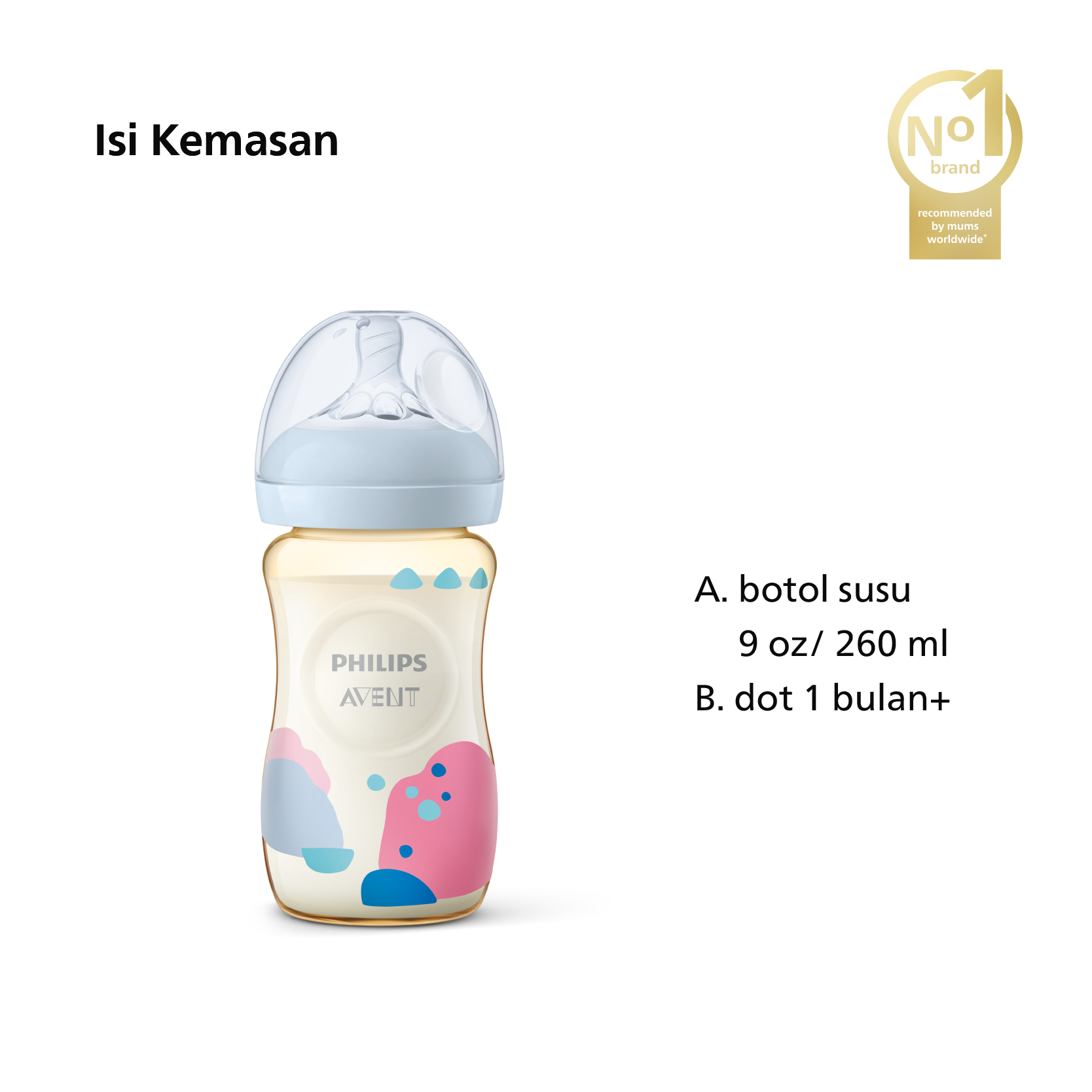 Philips Avent Natural PPSU Bottle 1M+ 260ml SCF582/10 Botol Bayi - 2