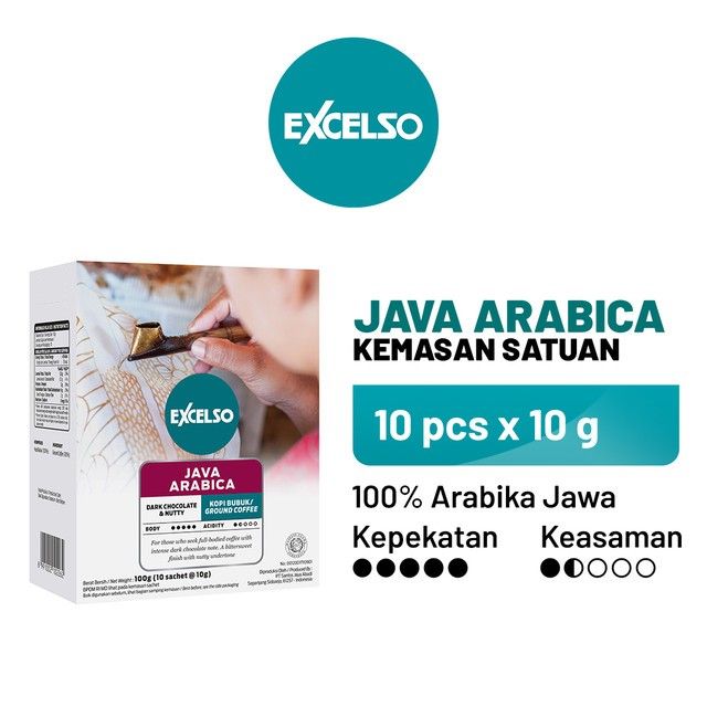 EXCELSO Java Arabica - Bubuk Kopi 1 Folding Box (10 x 10 gr) - 1