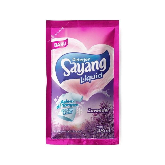 Sayang Lavender Liquid Detergent 48 ml x 12 Sachet - 2