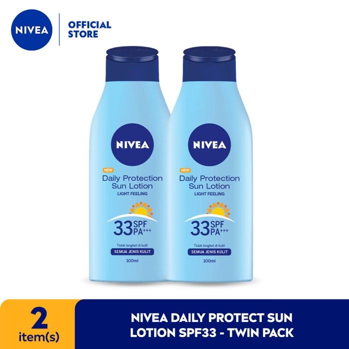 NIVEA Daily Protect Sun Lotion SPF 33 - Twin Pack - 1