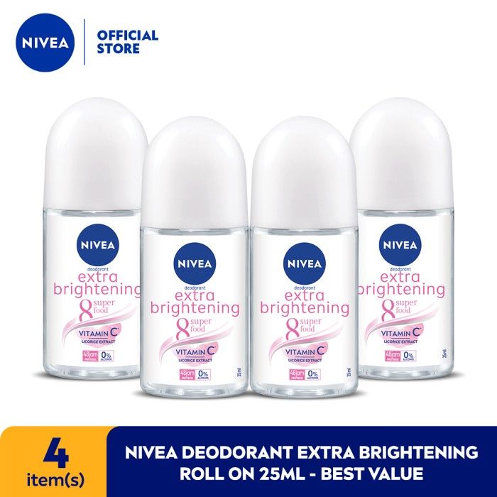 NIVEA Deodorant Extra Brightening Roll On 25ml - Best Value - 1