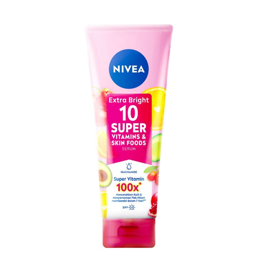 NIVEA Extra Bright 10 Super Vitamins & Skin Food Serum 180ml - 2