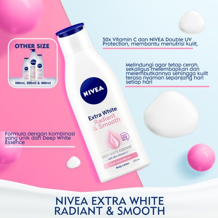 NIVEA Extra Bright Radiant & Smooth Lotion 100ml - Mencerahkan Kulit - 3