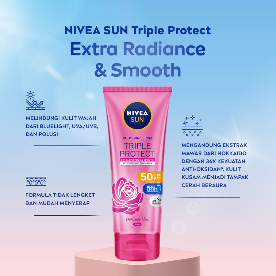 NIVEA SUN Body Sun Serum Triple Protect Radiance&Smooth 180ml Twinpack - 5