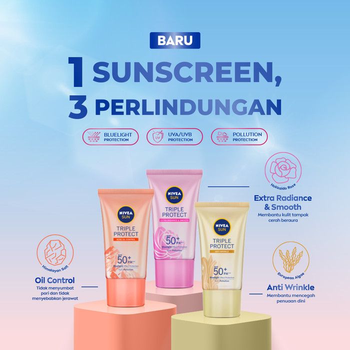 NIVEA SUN Triple Protect Hokkaido Rose SPF50+ PA+++ 40ml - Twin Pack - 4