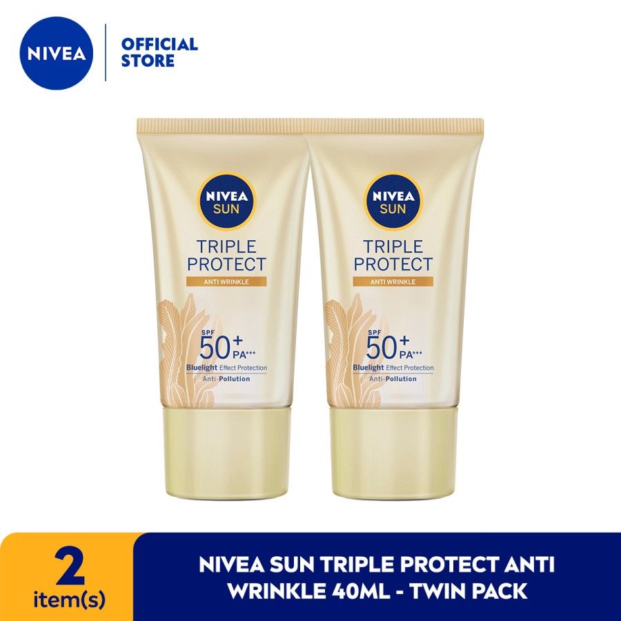 NIVEA SUN Triple Protect Anti Wrinkle 40ml - Twin Pack - 1