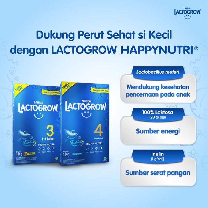 Nestle LACTOGROW 3 Happynutri Madu Susu Box 1Kg x 4pcs + Hadiah - 4