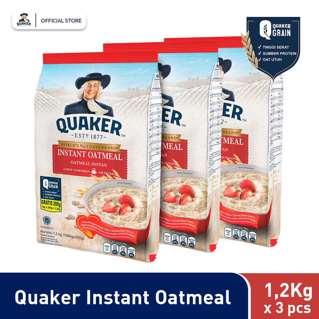 Quaker Instant Oatmeal 1.2KG Triple Pack - 3