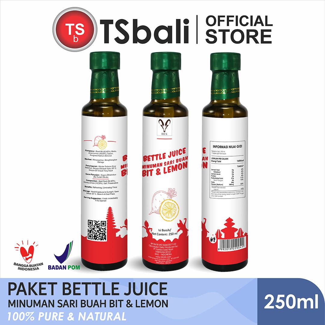 IBEX Paket Bettle Juice Jus Buah Bit Merah /Beetroot Juice Lemon Honey 250ml - 1