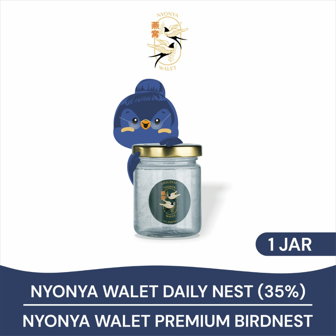 NYONYA WALET PREMIUM BIRD NEST - Daily Nest - 1 Jar Sugar - 1