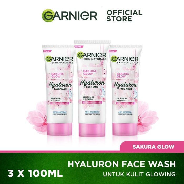 Garnier Sakura Glow Cleanser 100 ml Pack of 3 - 1