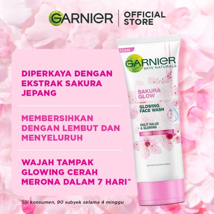 Garnier Sakura Glow Cleanser 100 ml Pack of 3 - 3