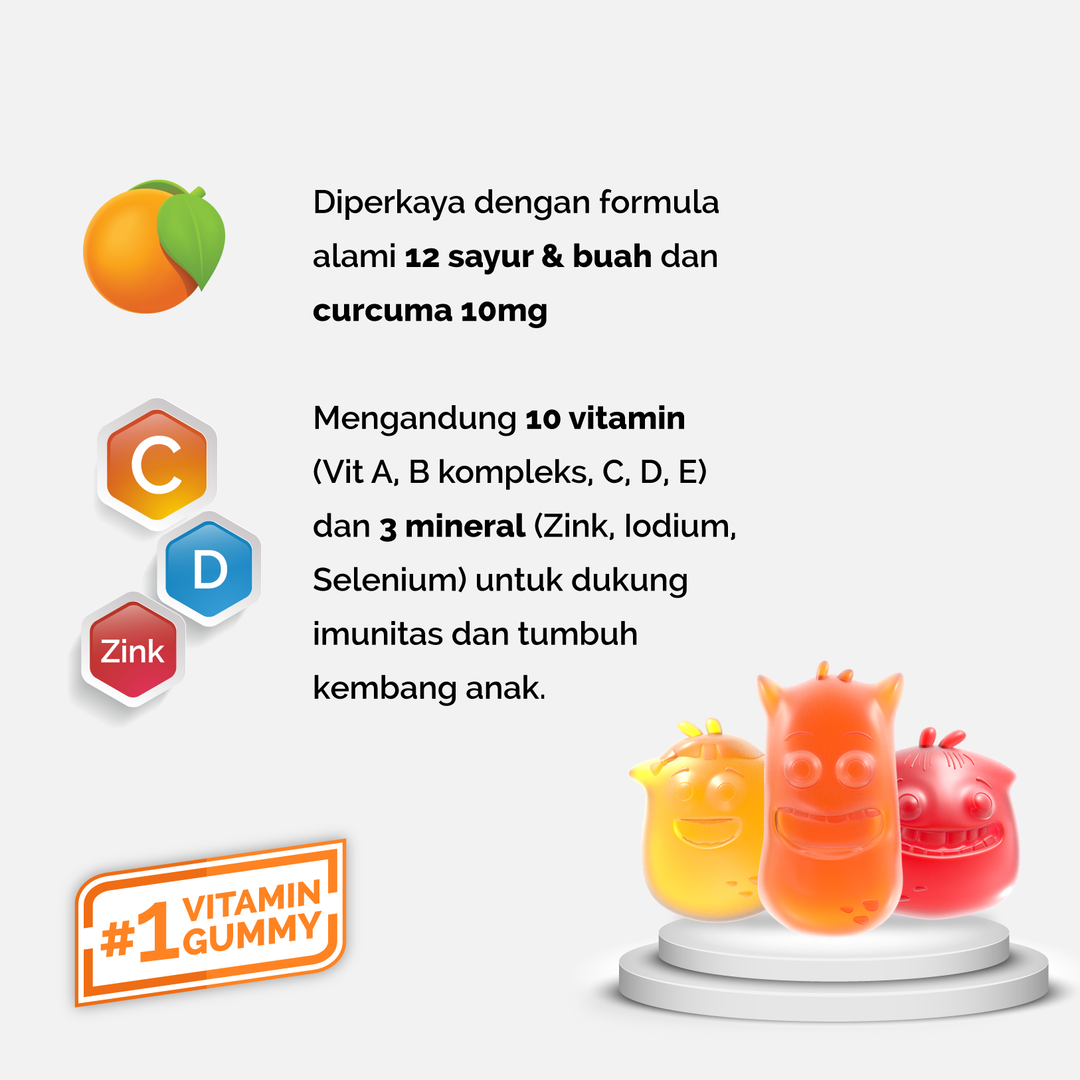 YOUVIT Multivitamin Anak 3 Sachet Mengandung Vit. C.D.E dan Zink GRATIS Stiker - 3