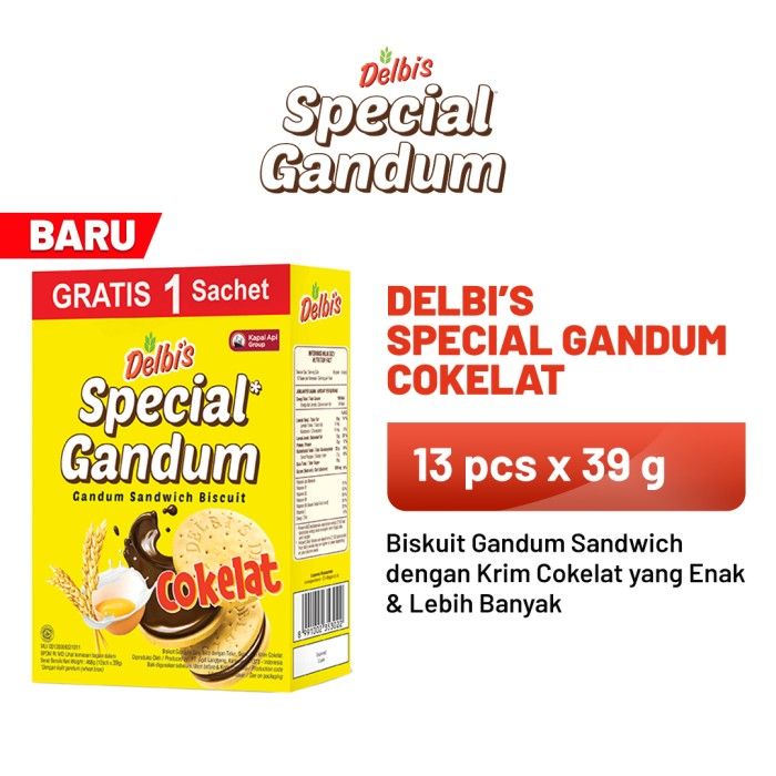 Delbis Special Gandum Sachet (12 Sachet x 39 gram) Gratis 1 Sachet - 1