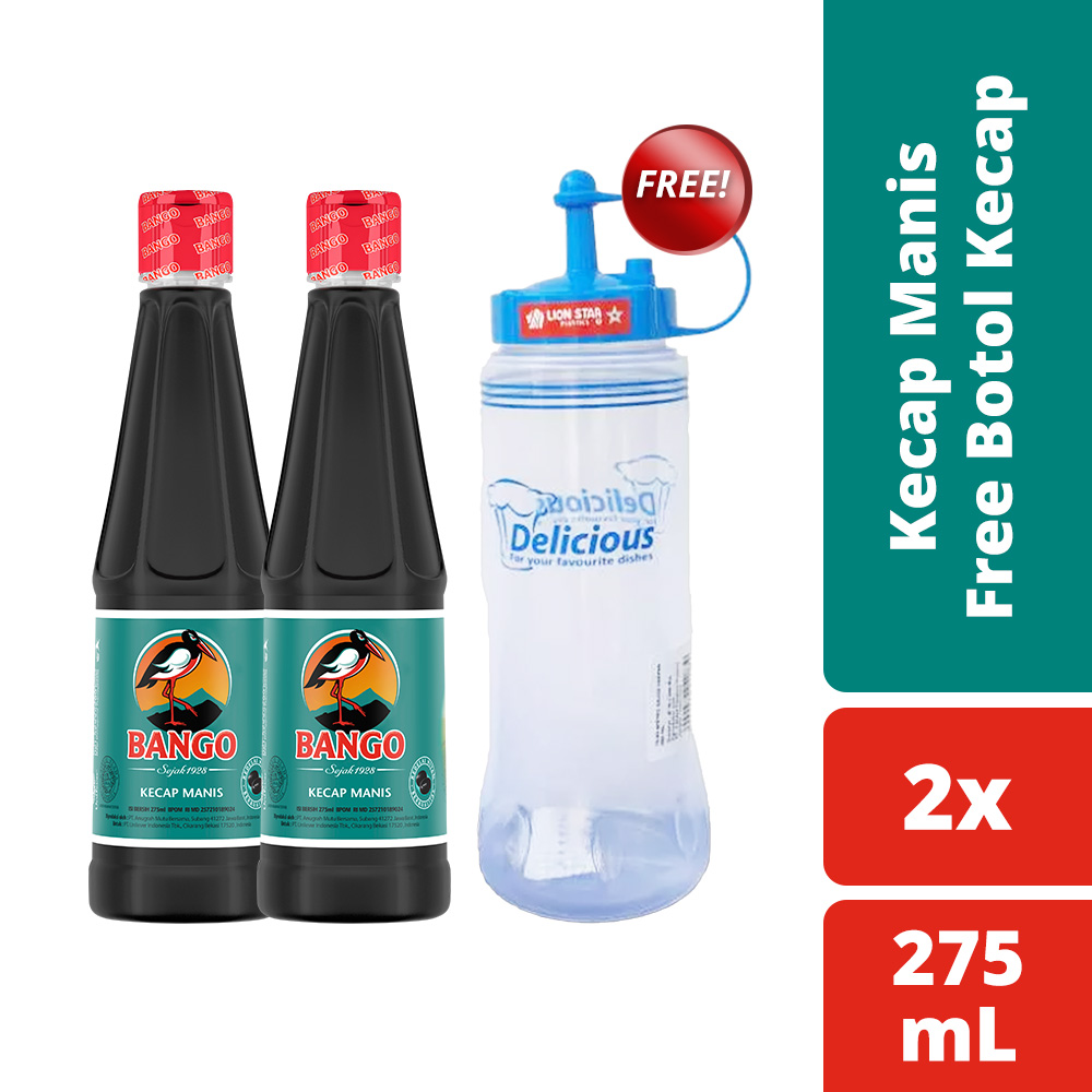 Bango Kecap Manis 275Ml Twinpack Free Botol Kecap - 1