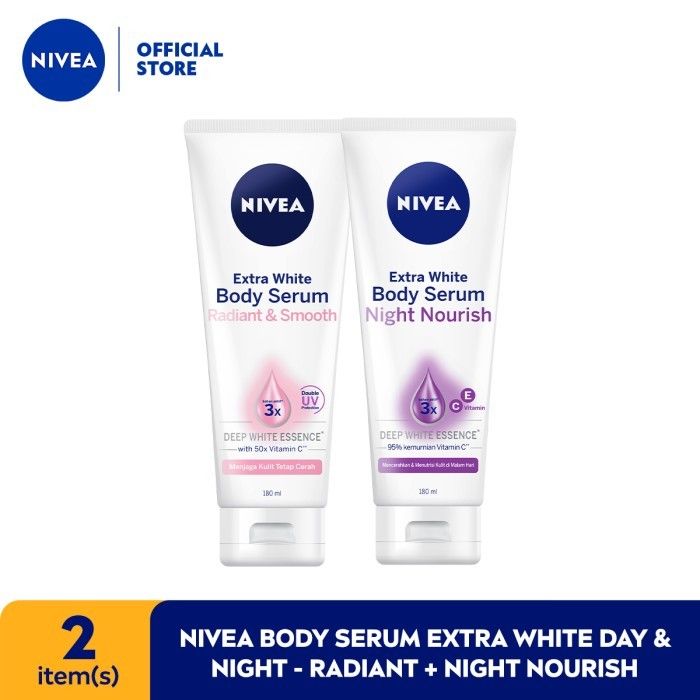 NIVEA Body Serum Extra White Day & Night - Radiant + Night Nourish - 1