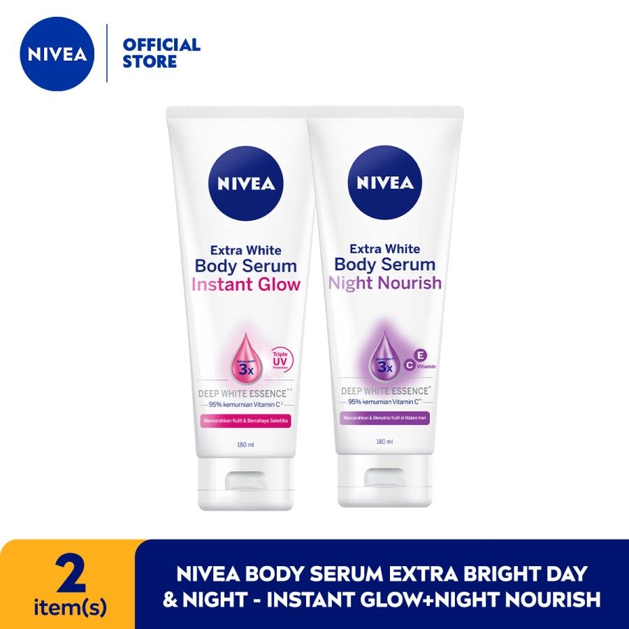 NIVEA Body Serum Extra White Day & Night - Instant Glow+Night Nourish - 1