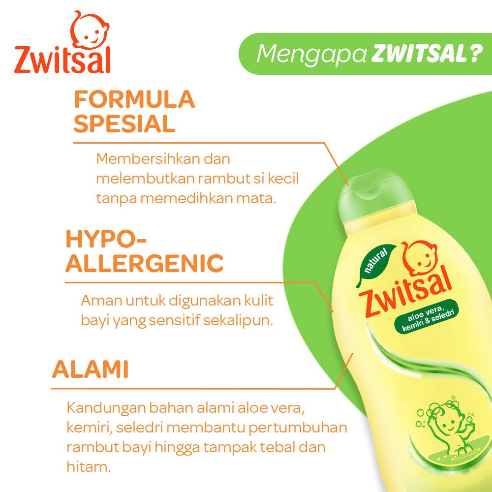 Zwitsal Natural  Twin Pack Baby Shampoo Aloe Vera Tub 100ml - 5