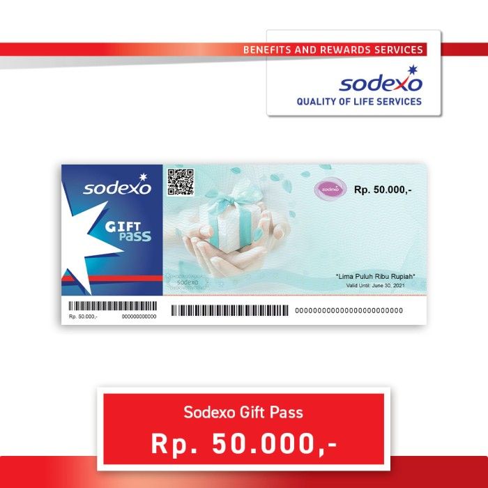 Voucher Sodexo Gift Pass Nominal Rp50.000 - 1