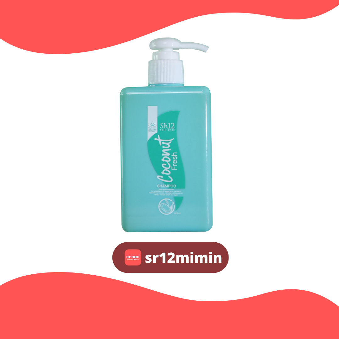 SR12 COCONUT FRESH SHAMPOO PUMP 280 ML SHAMPO MENGATASI RAMBUT KETOMBE - 1