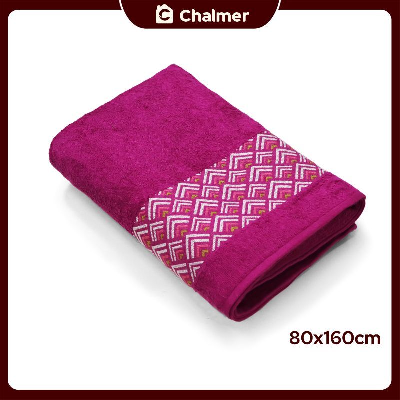 Handuk Besar Jumbo 80 x 160 cm Handuk Mandi Dewasa Motif Bukit - Magenta - 1