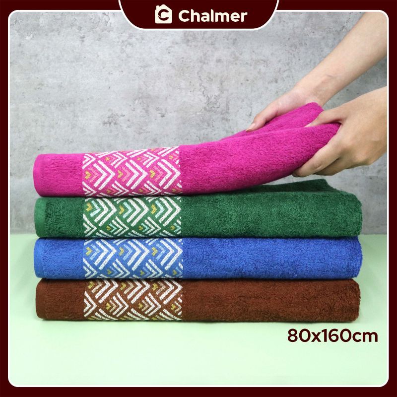 Handuk Besar Jumbo 80 x 160 cm Handuk Mandi Dewasa Motif Bukit - Magenta - 5