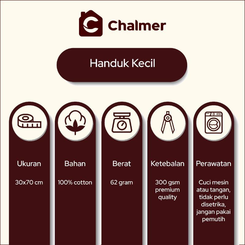 Handuk Kecil Chalmer 30x70 cm Handuk Olahraga Tangan Wajah Lap Serbaguna - Hitam - 3