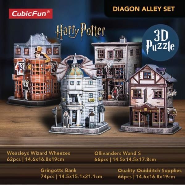 Mainan Puzzle - Cubicfun Harry Potter: Diagon Alley Set 3D Puzzle - 3