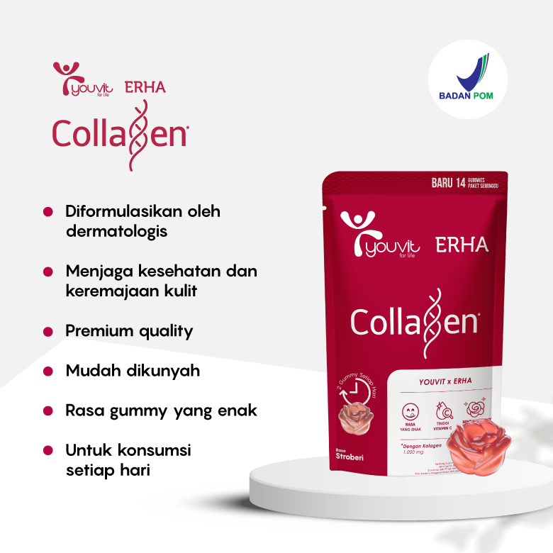 Youvit x Erha Collagen Pouch 30 Days dan Youvit Acno 1 Sachet dengan Niacinamide & Aloe Vera - 4