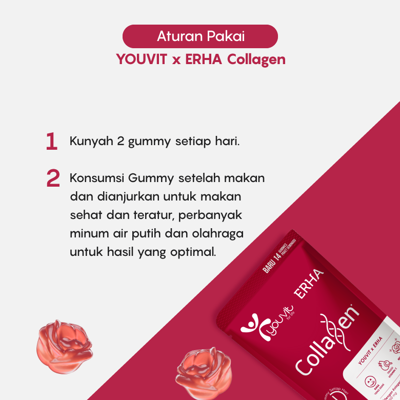 Youvit x Erha Collagen Pouch 30 Days dan Youvit Acno 1 Sachet dengan Niacinamide & Aloe Vera - 5