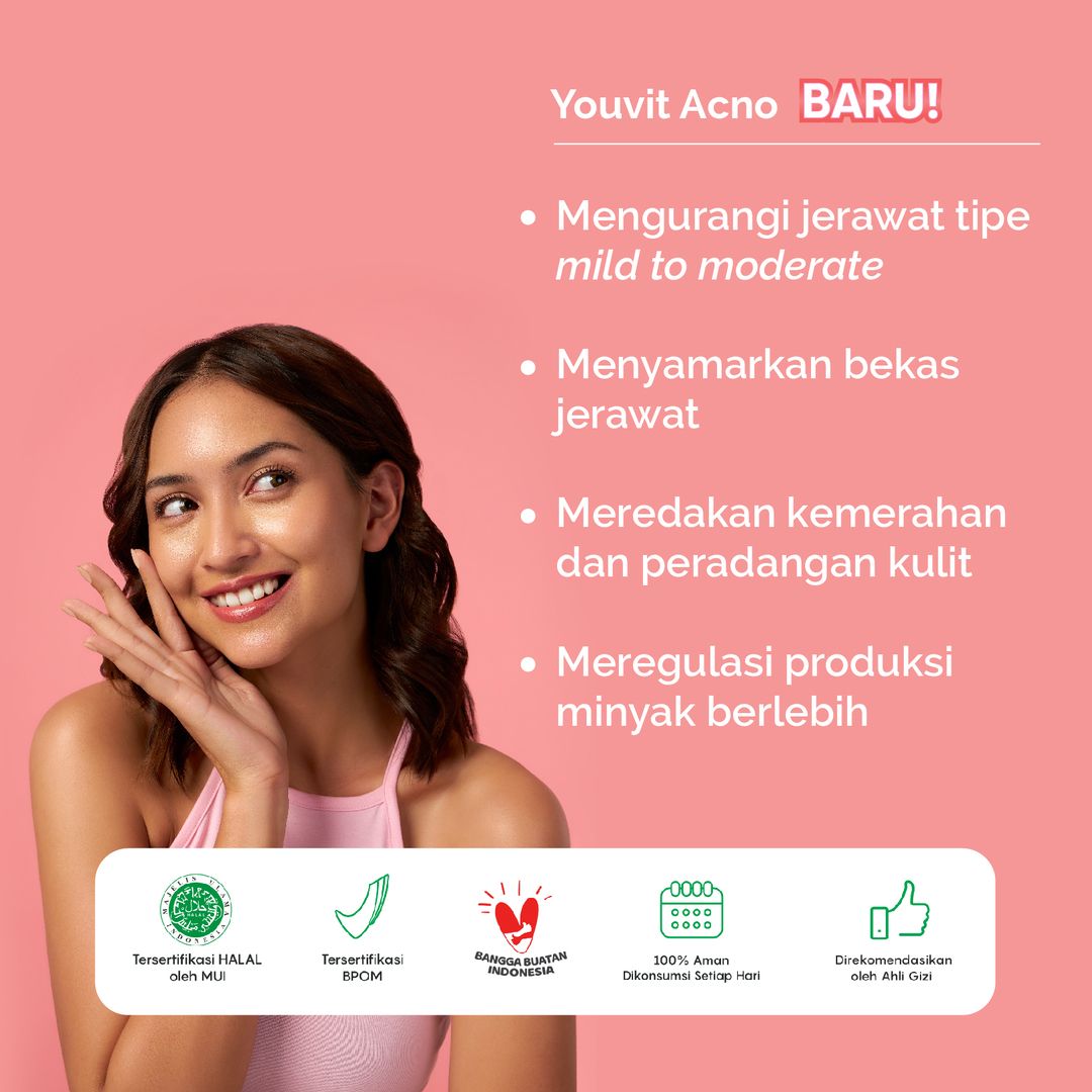 Youvit x Erha Collagen Pouch 30 Days dan Youvit Acno 1 Sachet dengan Niacinamide & Aloe Vera - 2