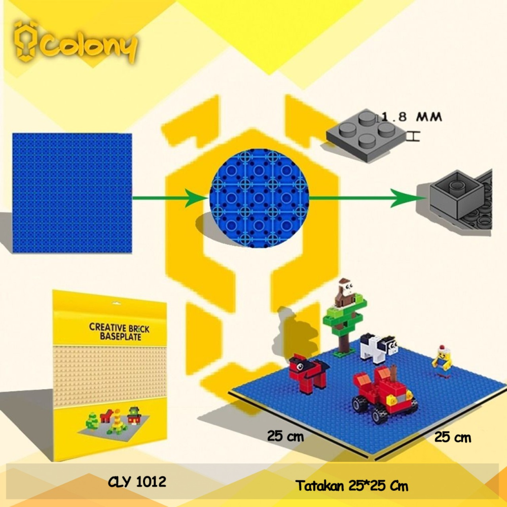 Biru Tatakan Papan Alas Lego Blok BLock Balok Bricks Tumpuk Building Set Mainan Anak Hobi CLY1012 - 1