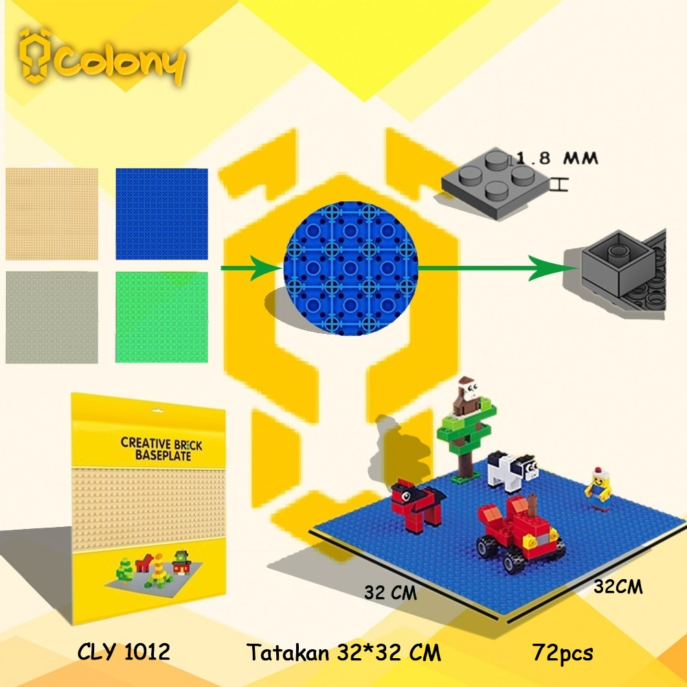 Biru Tatakan Papan Alas Lego Blok BLock Balok Bricks Tumpuk Building Set Mainan Anak Hobi CLY1012 - 2