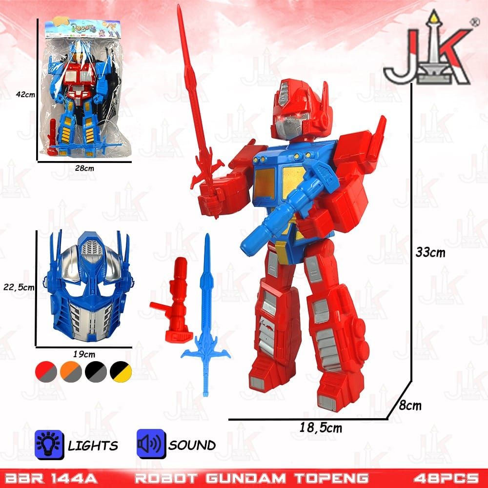 Merah Robot Transformer Optimus Topeng Mobil Mainan Anak BIGBROTHER BBR144A - 1