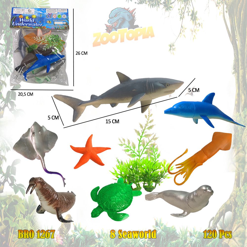 Hewan Laut Karet Binatang Air Satwa Sea World Underwater Mainan Anak Bayi Edukatif Hobi BRO1267 - 1