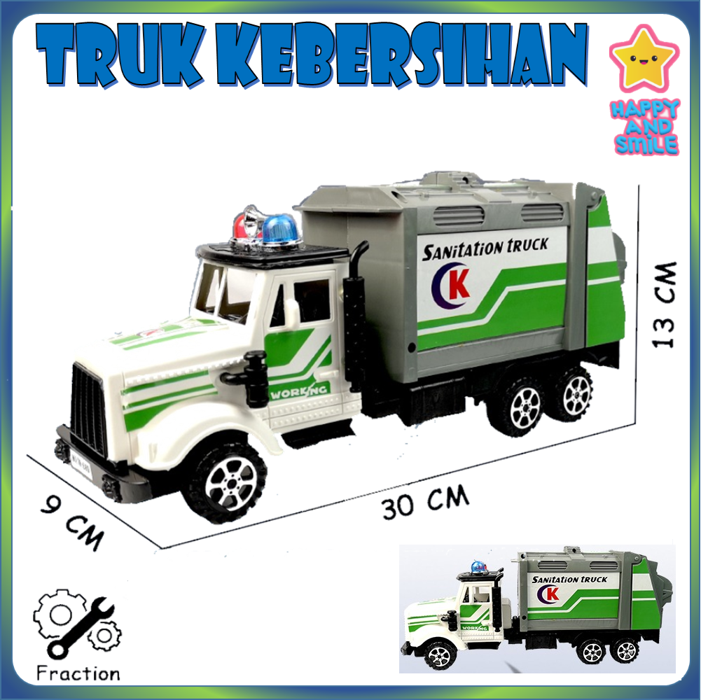 Putih Truk Kebersihan Mainan Anak Mobil Mobilan BIGBROTHER TR68D - 1