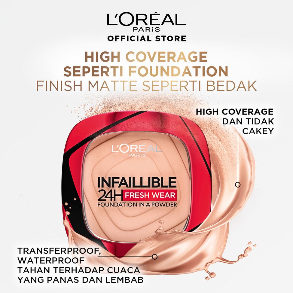 L'Oreal Paris Infallible 24H Fresh Wear Foundation Powder - 120 Vanilla - 2