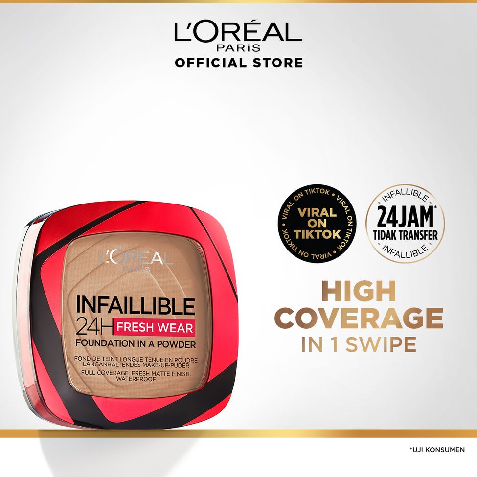 L'Oreal Paris Infallible 24H Fresh Wear Foundation Powder - 120 Vanilla - 1